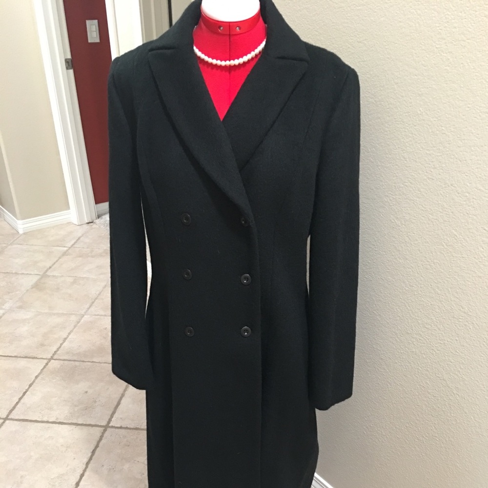 Full length wool and mohair coat, double breasted